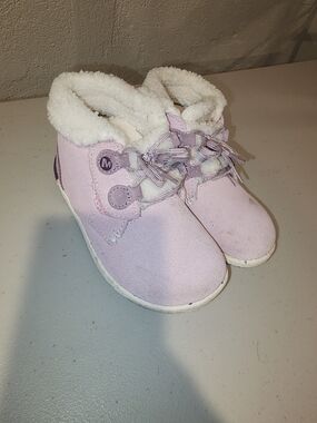 Merrell Kids Light Pink Faux-Fur Ankle Boots